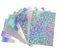 10pcs A4 Sheets Mirror foil Holographic Laser Sparkling Cardstock Card Making DIY Material Craftwork Scrapbooking Gift Wrapping Box