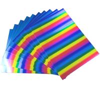 10pcs A4 Sheets Rainbow Mirror foil Holographic Laser Sparkling Cardstock Card Making DIY Material Craftwork Scrapbooking Gift Wrapping Box