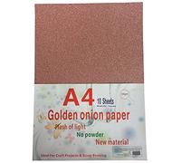 10pcs A4 Sheets Rose Gold Glitter Cardstock Card Making DIY Material Sparkling Craftwork Scrapbooking Gift Wrapping Box Tissue Paper Sheets for Wrapping