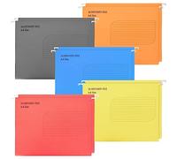 10Pcs A4 Suspension Files Filing Cabinets Suspension Files with Tabs and Card Inserts, 5 Colors A4 Hanging Filing Storage Folders for Office Paperwork Home School Organization