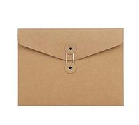 10Pcs A5 Kraft Envelopes with String Brown Paper Project Folder Flat File Holder Document Paperwork Storage Portfolio Envelope Paper Bag File Organizer with String Tie Closure for Office School Home
