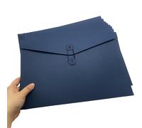 10pcs A5 Kraft Paper Envelopes Portfolio Foolscap File Folders Document Folder with String Fastener Closure Wallet Pockets File Bags Storage Pouch Paperwork Organizer Bag for Office School Home