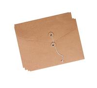 10pcs A5 Kraft Paper Envelopes Portfolio Foolscap File Folders Document Folder with String Fastener Closure Wallet Pockets File Bags Storage Pouch Paperwork Organizer Bag for Office School Home