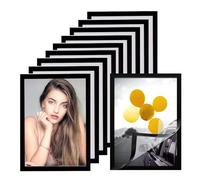10PCS A5 Magnetic Picture Frame, Self Adhesive Magnetic Photo Frames Magnetic Sign Holder Magnetic A5 Paper Display Poster Frame for Paintings Notices Certificate Decor, Black