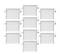 10PCS A5 Zipper Document Pouch Tear Nylon Mesh File Organizer Bag for Office Travel Storage (Gray)