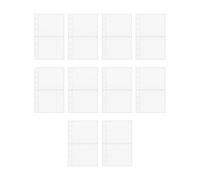 10Pcs A6 Binder Pockets, 6 Ring A6 Binder BusinessCard Sleeves, Zipless Money Folder Organizer, Multifunctional Planner Refill Pages for BusinessCard, Credit Card and K-p o p Photocard