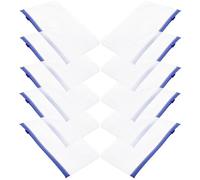 10pcs A6 Binder Zipper Pouch PVC Blue for Study and Training Use