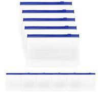 10pcs A6 Loose Leaf Zipper Binder Pouches, PVC Blue File Bags