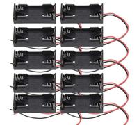 10pcs AA Battery Holder with Wire Leads 2 Slot Plastic Case for DIY Electronics Power Supply Projects Spring Design for Secure Battery Storage