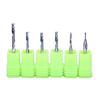 10Pcs AAA 3.175mm Shank Single Flute Spiral Cutter CNC End Mill Carbide Router Bit For Acrylic PVC MDF Wood Milling Cutter(3.175x2.0x8x38L)