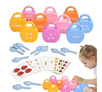 10Pcs ABS Unlock Key Toys - Cartoon Kids Learning Locks With Keys | Toys To Develop Fine Motor Skills Educational Color Matching Game For Boys And Girls