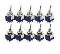 10Pcs AC 125V 6A Amps ON/ON 2 Position DPDT Toggle Switch
