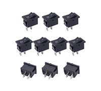 10Pcs AC 250V/6A,125V/10A，Black ON/Off SPST 2 Pin 2 Position Mini Boat Rocker Switches Switch Switches