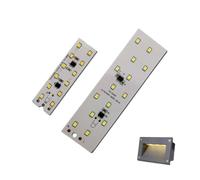 10pcs AC220V LED PCB 3W 5W LED Wall Light Module Aluminum Plate White/Warm SMD2835 Smart IC Driver For Table Lamps Corner Light(White 6000-6500K,3W 80x23mm)