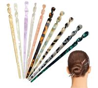 10PCS Acetate Hair Sticks, Vintage Hair Chopsticks Tortoise Shell Hairpin Leopard Print Hair Pins Long Chinese Hair Sticks Hair Styling Accessories for Women Girls Bun Chignons and Everyday Updos