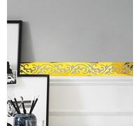 10Pcs Acrylic 3D Mirror Art Kick Line Wall Stickers Suitable for Walls, Ceilings, Mirrors, and Glass Decoration (Gold S)