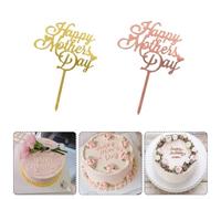 10pcs Acrylic Cake for Mother's Day Add a Festive Touch to Your Celebration (Golden)