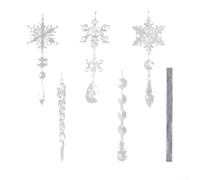 10pcs Acrylic Christmas Ornaments Snowflake Icicle Set