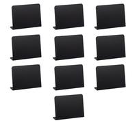 10PCS Acrylic Mini Chalkboard Signs, 100mmx75mm L-Shaped Erasable Small Blackboard Message Tabletop Board for Buffet, Wedding, Party (Black)