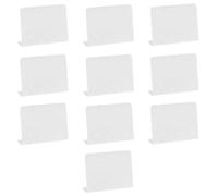 10PCS Acrylic Mini Chalkboard Signs, 100mmx75mm L-Shaped Erasable Small Blackboard Message Tabletop Board for Buffet, Wedding, Party (White)