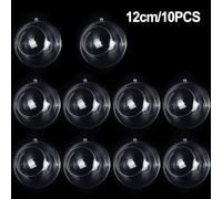 10PCS Acrylic Open Balls 8-12cm Transparent Fillable DIY Crafts Ornament | Easy open and close design for hanging Decorate for events like Christmas Halloween or birthday party