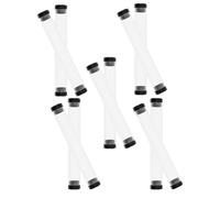 10pcs Acrylic Pen Boxes 151x21mm Cylinder Pencil Cases with Black Caps, Single Writing Pen Storage Holders for Office, School, and Packaging