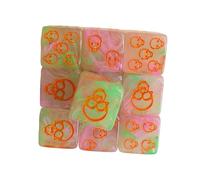 10Pcs Acrylic Six Sided Dices Set Skull Pattern Table Game Dices Round Corner Role Playing Board Game Accessories Six Sided Set Round Corner
