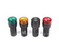 10pcs AD16-22SM buzzer intermittent with light LED flash sound and light alarm AC and DC12V/24V/AC220V IDGTTLDF(GREEN,10PCS_380V)