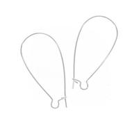 10pcs Adabele Authentic Sterling Silver Kidney Earring Hooks 30mm Long Ear Wire Connector (Wire 0.6mm/22 Gauge) for DIY Earrings Jewelry Making SS347