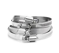 10pcs Adjustable 304SS Hose Clamps - Heavy Duty Worm Drive Pipe Clips for Automotive, Marine, and Home Use(35-51mm)