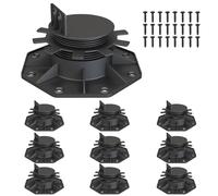 10Pcs Adjustable Decking Pedestal Riser Bearing Support, Deck Raising Support Base,Height Adjustment Range: 30-60mm,Suitable for DIY Projects
