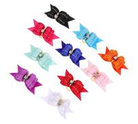 10pcs Adorable PET Hair Tie for Dogs and Horses Polyester | Double Bow Style, Grooming Decor, Party Occasions, Fashionable Look, PET Hair Accessories for Dress up Random Style
