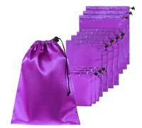 10PCS Adult Toy Storage Bags, Satin Game Toy Storage Bag, Adjustable Silk Drawstring Pouch, Microfiber Gift Bag, Travel Stuff Sack for for Women Men Toys Underwear Sunglasses Cosmetic (3 Size, Purple)