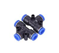 10PCS Air Connectors 4 6 8 10 12MM Pneumatic Fitting Slip Lock Tee 3Way Plastic Pipe Water Hose Tube(PE-8)