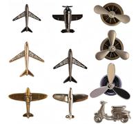 10Pcs Airplane Brooch Pin Propeller Aircraft Plane Flight Aviator Lapel Pin Alloy Metal Clasp Pin for Jackets, Uniforms, Hats,Perfect for Flight Schools, Pilots, and Graduation