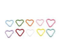 10pcs Alloys Loaded Gate Heart Shape Carabiner Security Locking Carabiner For Daily Carry Fashion Keychains Clip