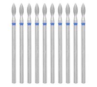 10pcs Aluminium Foil Diamond Nail Drill Bits for Prep | Open Pocket Design, Silver Metallic Finish, Smoothing Tips for Gel Polish and Cuticle Care