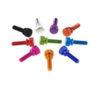 10Pcs Aluminum Alloy Flat Head Knurled Thumb Screw(Wine red,M3x10mm)