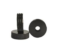 10Pcs Aluminum Alloy Flat Knurled Round Nut Thin Hand Screwed Nut M3 M4 M5 Adjustment Nut Thickness 4mm/5mm Oxidized Multicolor(Black - 1pc,D25 M4 10PCS)