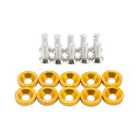 10pcs Aluminum Bumper Washer for Civic 10th 2016 2017 2018 2019 2020, Engine Bumper Washer Bolt Kit, M6 Anodised Washer and Screws, Repair Kits,Gold