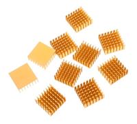 10pcs Aluminum Cooling Heat Sink for CPU and Gpu, Golden Repair Part | Industrial Style Aluminum, Large Contact Area, Oxidation Resistance, Compact Footprint for Chips and Electronics Repair