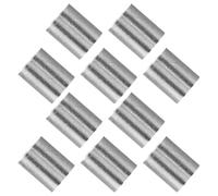 10pcs Aluminum Crimping Loop Sleeve Double Barrel 12mm Aluminum Alloy | Wire Rope Sleeve for Temporary Railings and Curtain Wall Keel, Silver Finish, High-altitude Hoisting Use