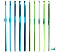 10Pcs Aluminum Crochet Hooks, Knitting Needles, Crochet Needles for DIY Craft Yarn Knitting Scarf, Ergonomic Crochets Hooks Set, for Beginners and Professionals Knittings(4mm, 5mm)
