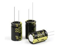 10Pcs Aluminum Electrolytic Capacitor 450V22UF 13x21 High Frequency Low Low Resistance Capacitors