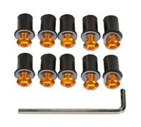 10pcs Aluminum Fastener Set Motorbike Accessories Motorcycle M5x16mm Windscreen Screw Bolts Easy Installation Tool Free Windshield Installation Kit