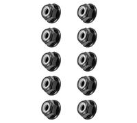 10Pcs Aluminum Flange Nylon Insert Nut Locking Hexagonal Nut Slip For Mechanical Automotive Application Aluminum Loosening For Machinery Equipment