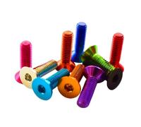 10pcs Aluminum Flat Hex Screw m3 M4 M5 M6 M8 Flat Hex Socket Countersunk head Screws Bolts(Purple,M8x25 5pcs)