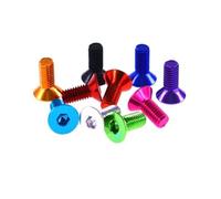 10pcs Aluminum Flat Screws M3 M4 M5 M6 Flat Hexagon Socket Countersunk Head Screws Bolts, Green, M4x16mm