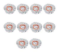 10pcs Aluminum Foil Hair Dye Processing Caps, Constant Temperature Deep Conditioning Hats, Silver Hair Coloring Heat Caps with Elastic Band for Salon and Home Use, Reusable and Dur