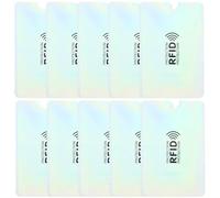 10Pcs Aluminum Foil RFID Blocking Card Sleeves for Credit and Id Cards for Bus, Library and Business Use